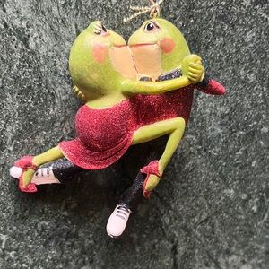 Katherine's Collection Green and Red Frog Ornament